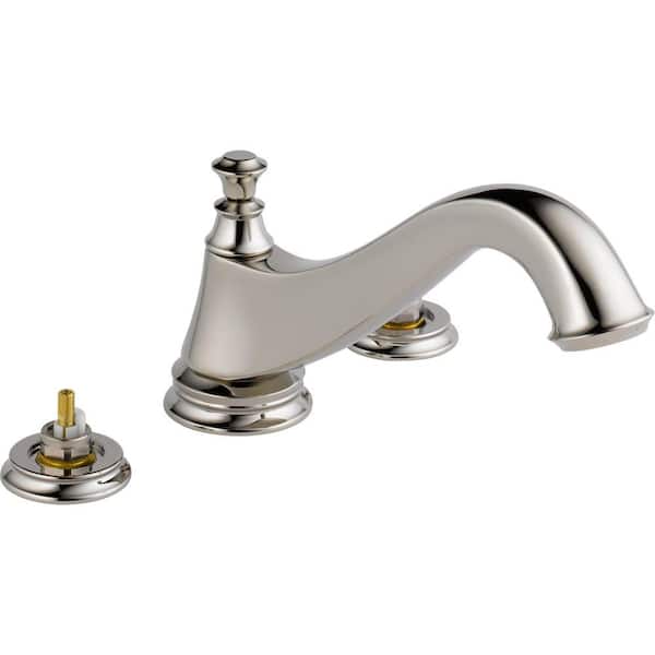Delta Cassidy 2-Handle Deck-Mount Roman Tub Faucet Trim Kit in Polished Nickel (Valve and Handles Not Included)