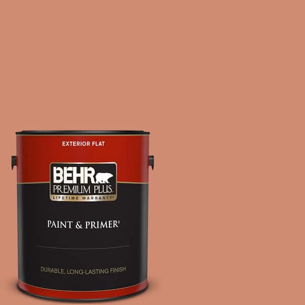 BEHR PREMIUM PLUS 1 gal. #M190-5 Fireplace Glow Flat Exterior Paint & Primer