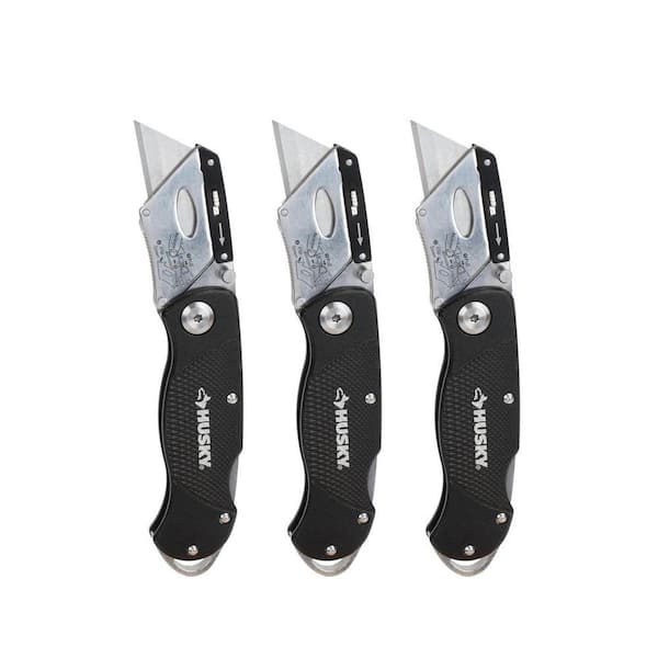 Husky Folding Lock-Back Utility Knife (3-Pack)