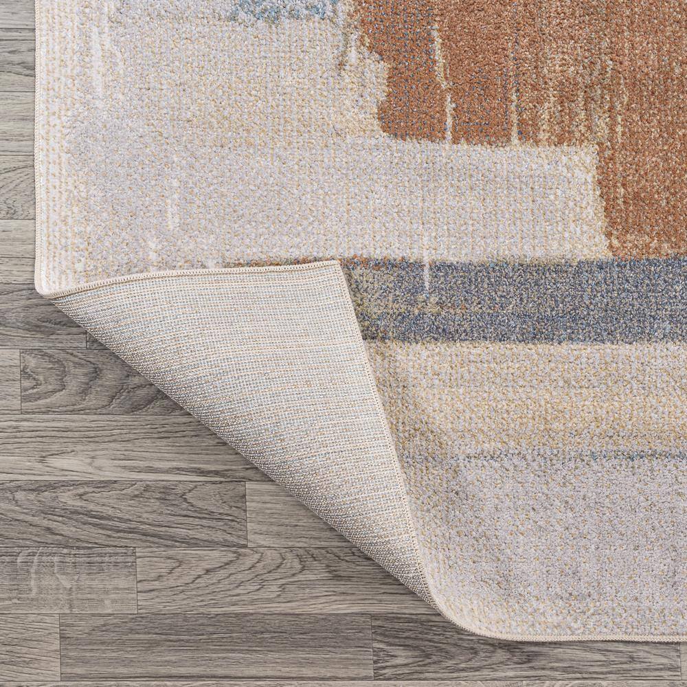 Blue Abstract Washable Synthetic 8' x 10' Area Rug