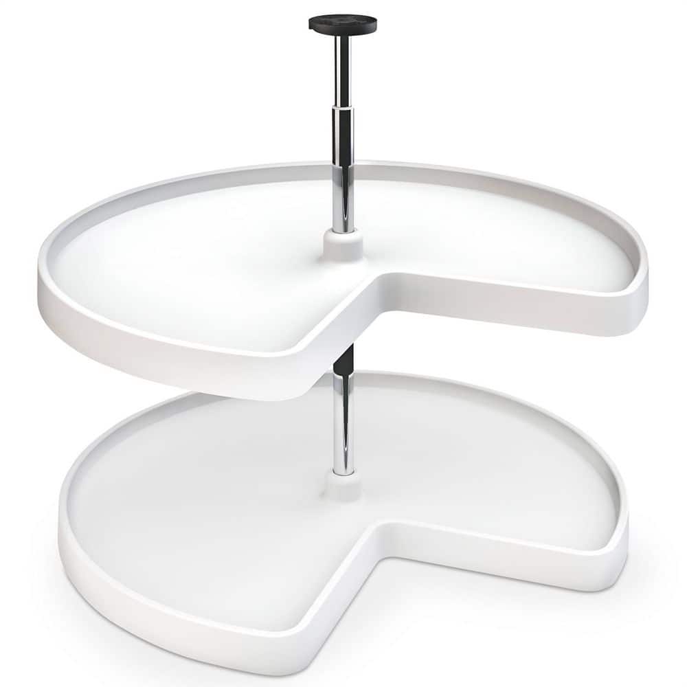 2-Shelf White 28 in. Lazy Susan Kidney Polymer price history on PriceWatchPro