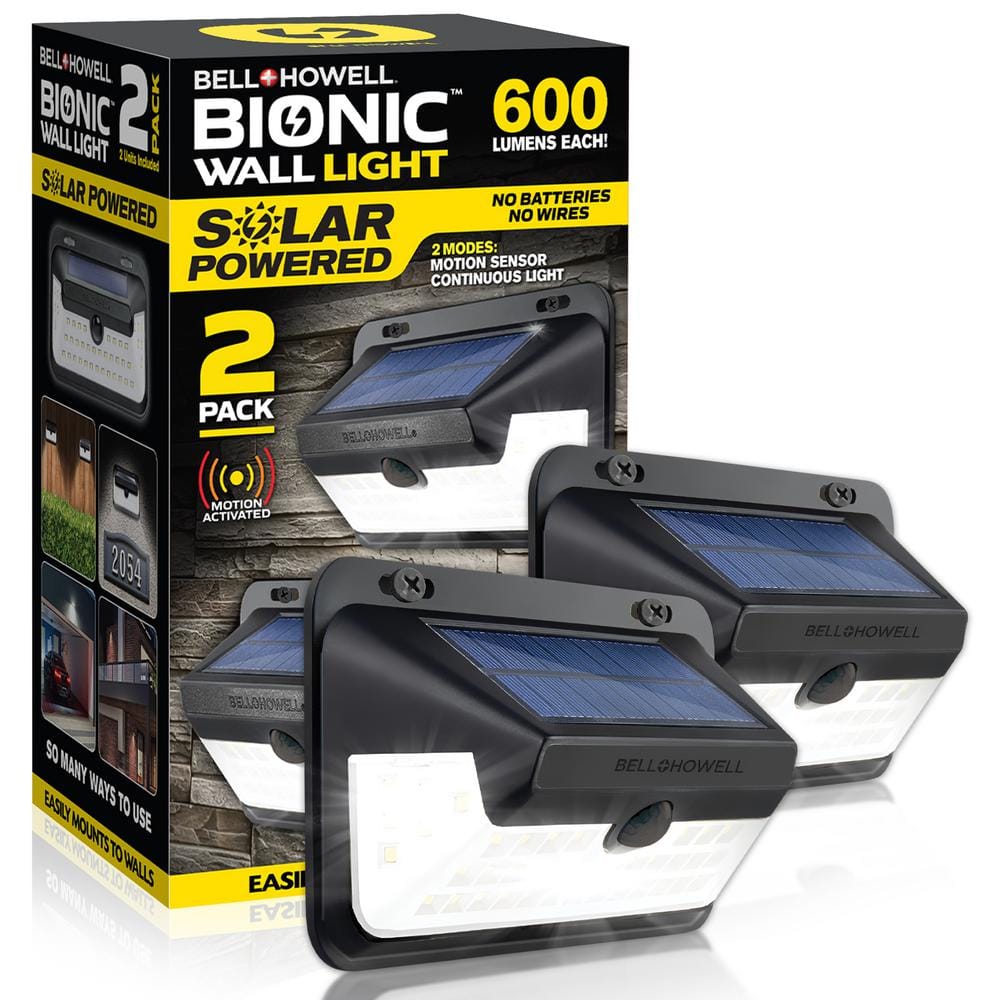 Black Solar Powered Motion Sensor LED Wall Pack Light