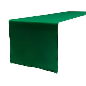14 in. x 108 in. Emerald Green Polyester Poplin Table Runner