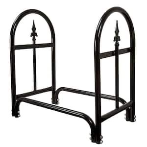23 in. Fireplace Log Rack with Finial Design