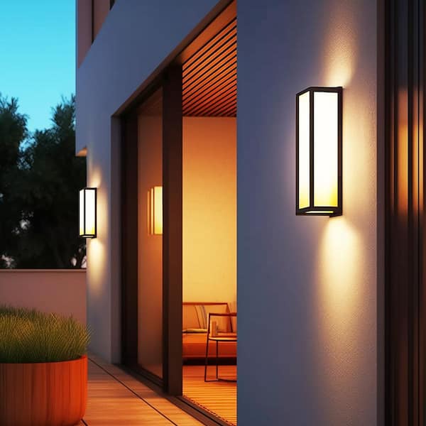 YANSUN 15.7 in. Black Cylinder Modern Integrated LED Indoor YANSUN 15.7 in. Black Cylinder Modern Integrated LED Indoor