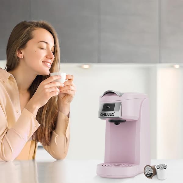 Edendirect Rebin One Cup Light Pink Single Serce Coffee Maker for Capsule,  K-Cup Pod, Reusable Filter with Automatic Shut-Off HJRY23040103 - The Home  Depot