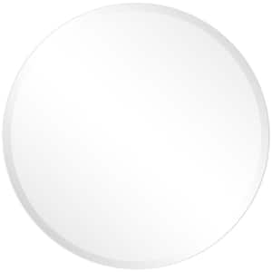 Frameless Beveled Round Wall Mirror(Product Width in.30 x Product Height in.30)