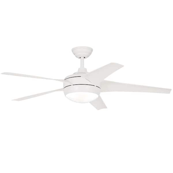 Windward shops IV 52 in. Indoor LED Matte White Ceiling Fan with Dimmable Light Kit, R