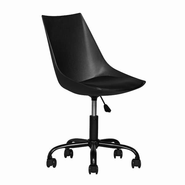 Homy Casa Moorish Black Faux Leather Seat Task Chair with Adjustable Height
