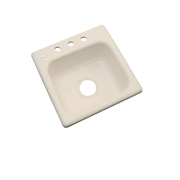 Thermocast Manchester Beige Acrylic 16 in. 3-Hole Drop-in Bar Sink in Candle Lyte