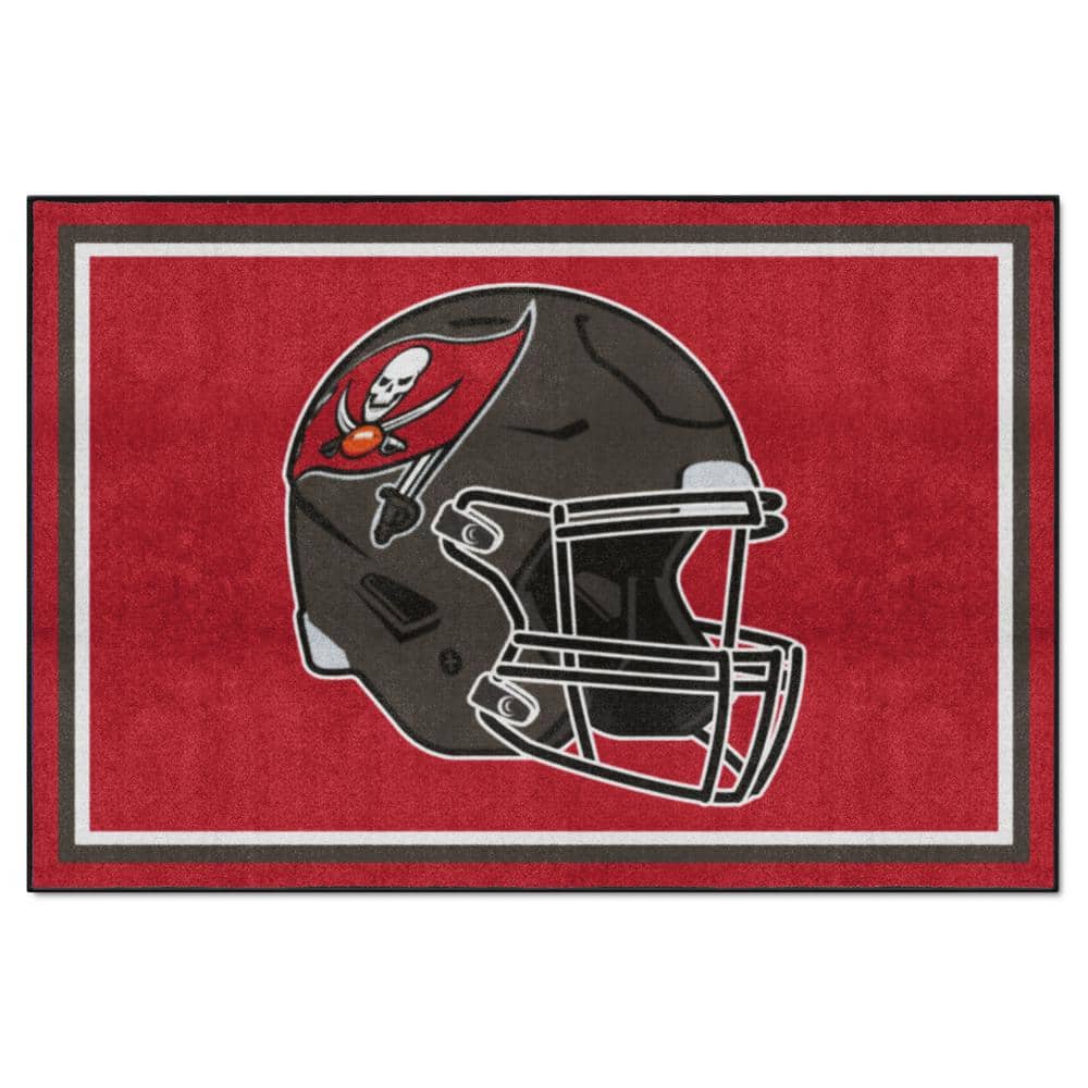 FANMATS Tampa Bay Buccaneers Red 5 ft. x 8 ft. Plush Area Rug 38340