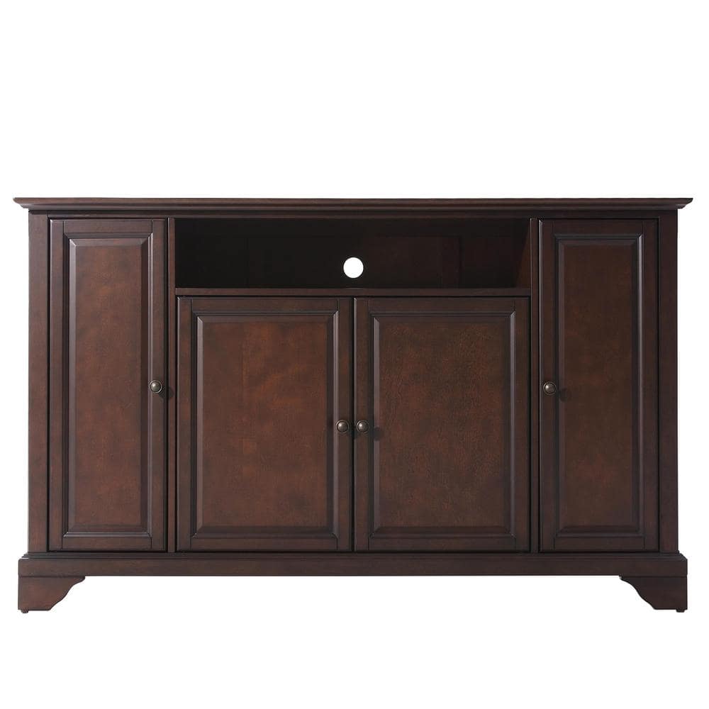 CROSLEY FURNITURE LaFayette 60 in. Mahogany Wood TV Stand Fits TVs Up