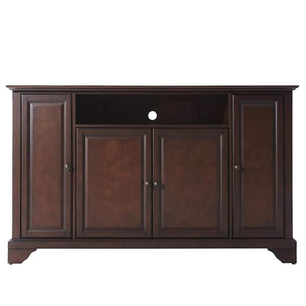 CROSLEY FURNITURE LaFayette 60 in. Mahogany Wood TV Stand Fits TVs Up to 60 in. with Storage Doors