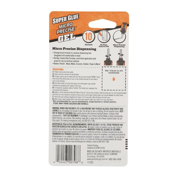 Gorilla 0.71 oz. Super Glue Gel 7700103 - The Home Depot