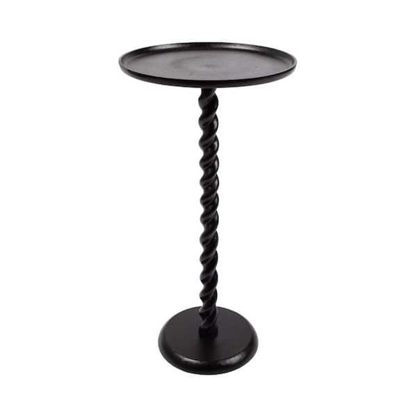 Ropa 12 in. Black Round Metal End Table