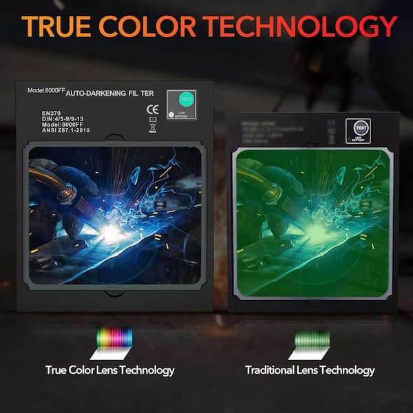 Large View Auto-Darkening Welding Helmet with True Color