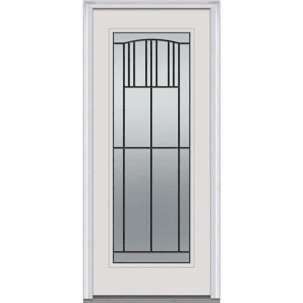 MMI Door 32 in. x 80 in. Madison Right-Hand Full Lite Classic Primed Fiberglass Smooth Prehung Front Door