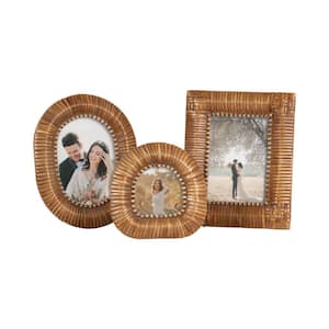 Rahfy Natural 5 in. x 7 in. Natural Material Picture Frame (Set of 3)