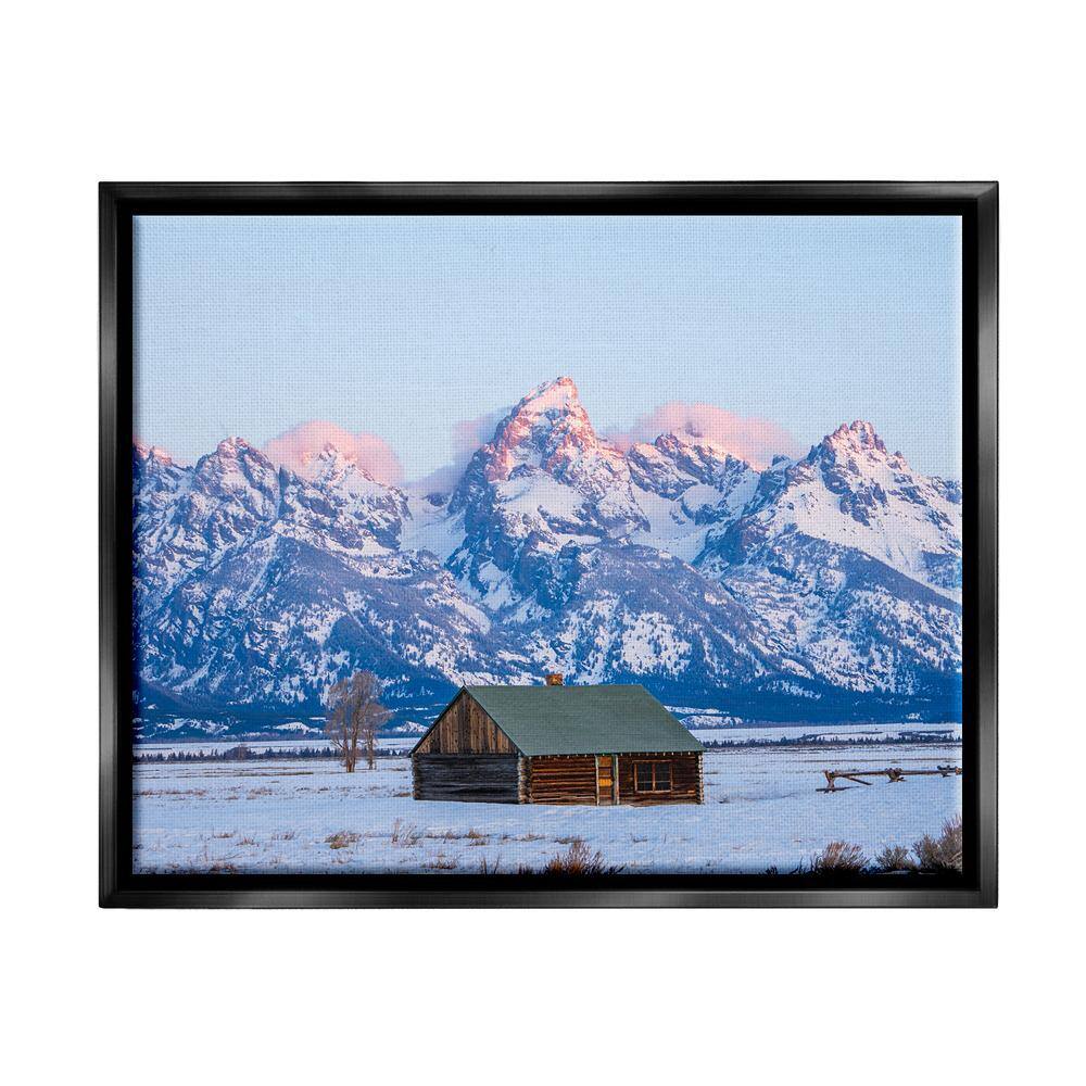 Winter Snowy Peaks and Cabin by Jared Kreiss 1-Piece Floater Frame Graphic Print Nature Poster Art Print 31 in. x 25 in. price history on PriceWatchPro