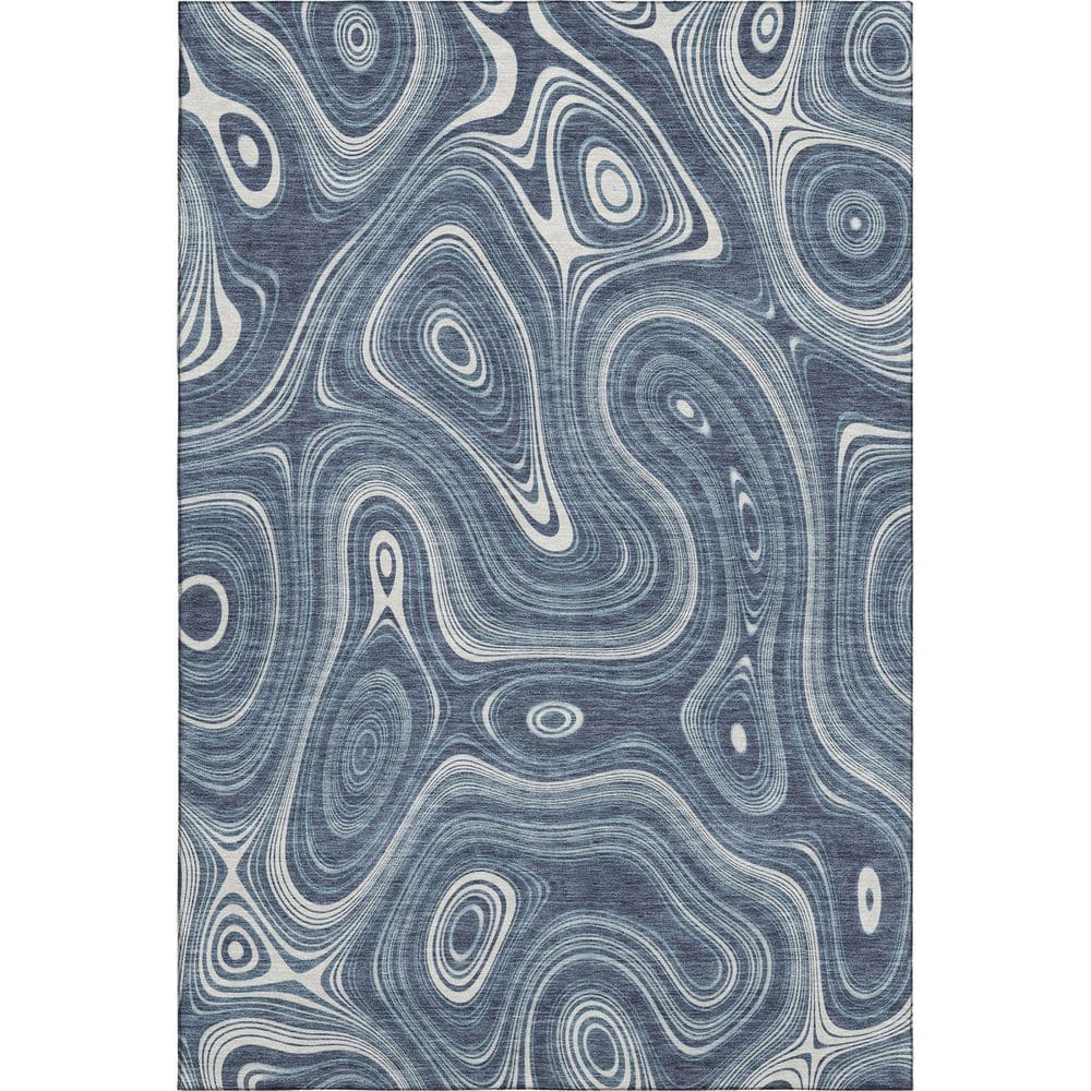 Mayfield Premium Machine Washable Abstract AMF2097 Blue 3 ft. x 4 ft. Area Rug price history on PriceWatchPro