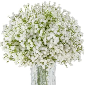 10 Lifelike, 20.5 in. White Artificial Baby's Breath Flowers Suitable for Weddings, Parties, and Home Decor
