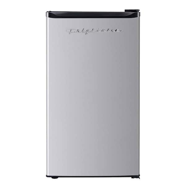 3.2 cu. ft. Retro Vintage Compact Mini Refrigerator with Freezer with Platinum Door Design