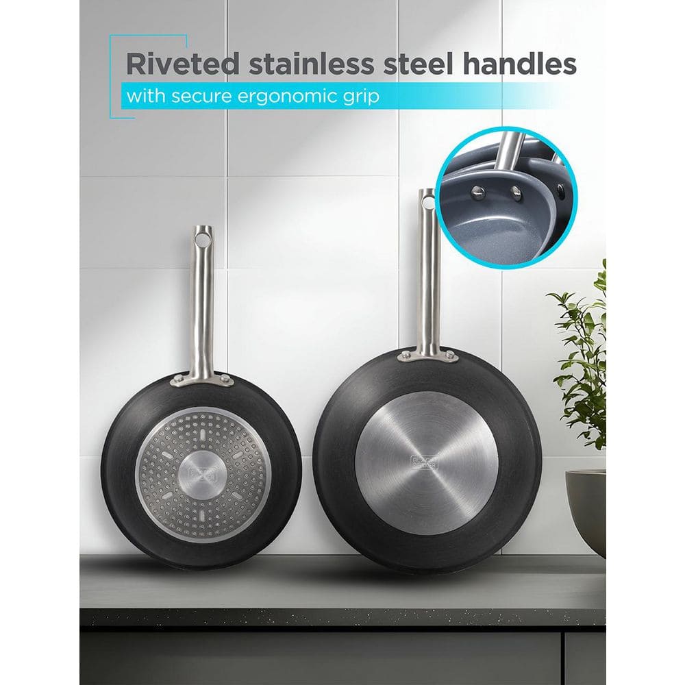 12-Piece Dark Gray Ceramic Non-Stick Aluminum Cookware Set