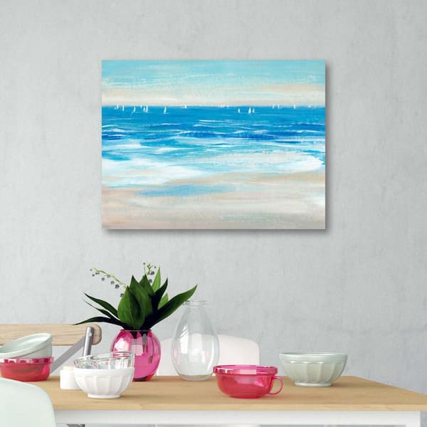 Low Cerulean Tide II 30"x40" Gallery-Wrapped Canvas Wall Art