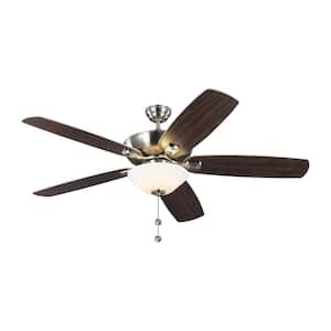 Colony Super Max Plus 60 in. Indoor/Outdoor Brushed Steel Ceiling Fan with Light Kit