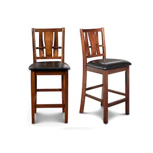New Classic Furniture Dixon Espresso Wood Counter Chair with PU Cushion (Set of 2)