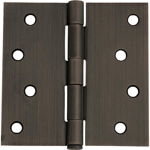 Design House 4 in. Square Corner Oil Rubbed Bronze Door Hinge Value Pack (3 per Pack)