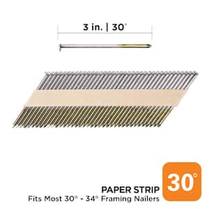 3 in. x 0.131 30-Degree Bright Finish Smooth Shank Paper Tape Framing Nails (2500-Per Box)