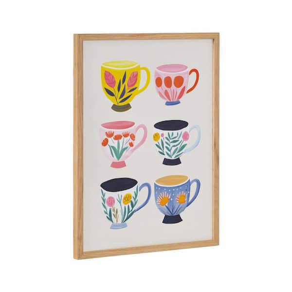 Gallery Botanical Coffee Shop Tea Cups by The Creative Bunch Studio Natural Framed Art Print 12 in. x 16 in.