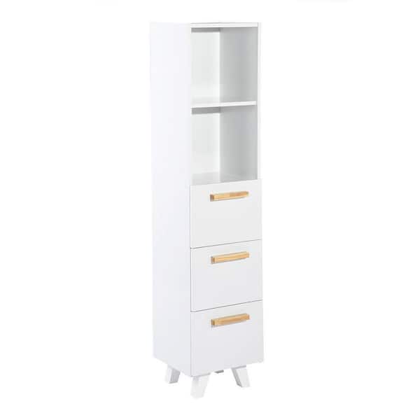 Everyday Home 3-Tier White Slim Slide Out Pantry Storage Tower with Wheels  HW0500133 - The Home Depot