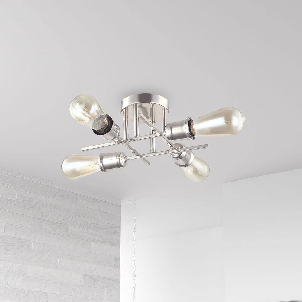Chrome 4-Light Semi Flush Mount Ceiling Fixture