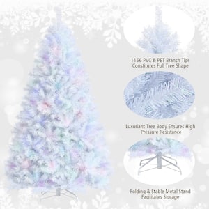 7 ft. White Iridescent Tinsel Artificial Christmas Tree with 1156 Branch Tips
