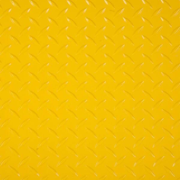 G-Floor RaceDay Diamond Tread Yellow 12 in. x 12 in. Peel and Stick Polyvinyl Tile (20 sq. ft. / case)