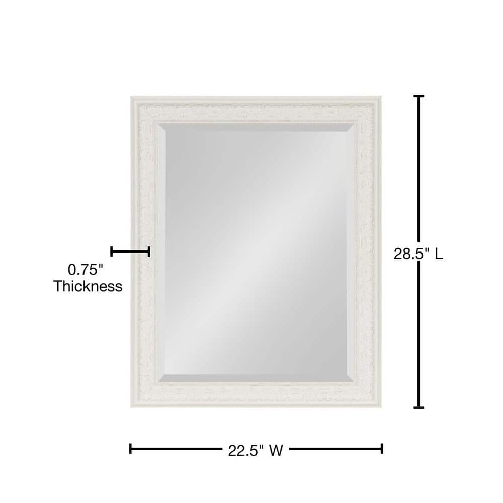 Alysia White Ornate Rectangular Vanity Wall Mirror