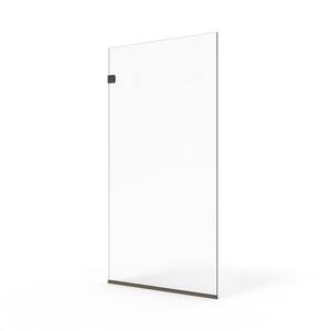 Milan Stationary 24 in. x 76 in. Clear Fixed Frameless Stain Resistant Glass Panel Shower Door in Oil Rubbed Bronze