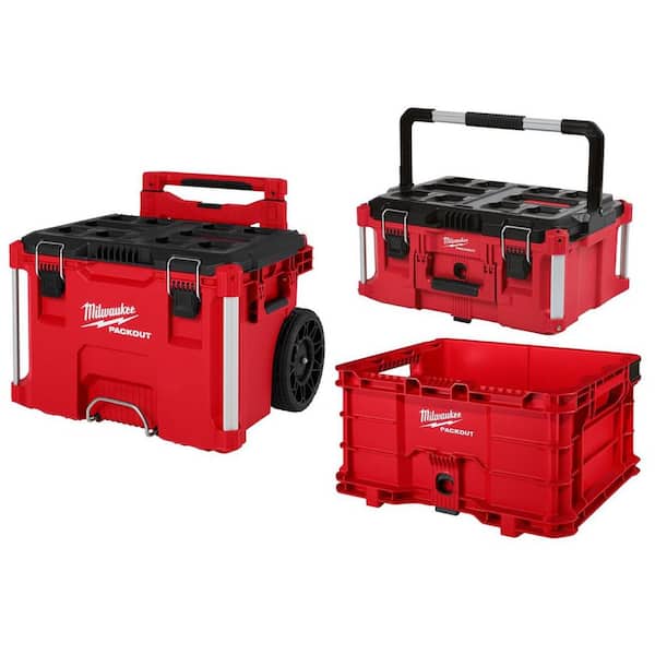 PACKOUT 22 in. Rolling Modular Tool Box LP Handle,22 in. Large Tool Box,18.6 in. Tool Storage Crate Bin