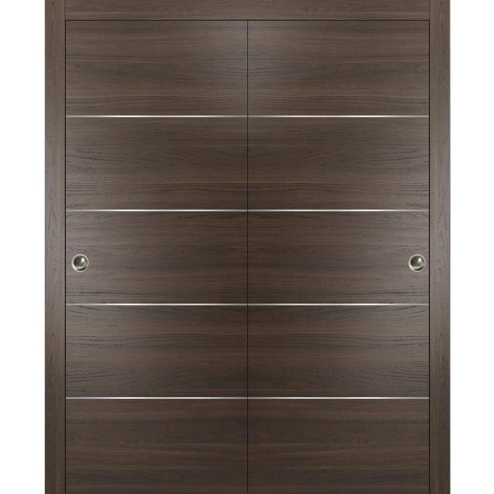 Sartodoors Planum 0020 36 In. X 96 In. Flush Chocolate Ash Finished ...