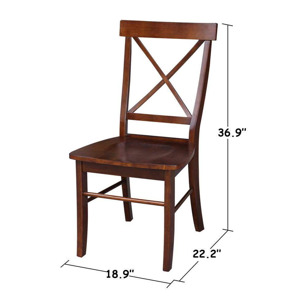 Espresso Solid Wood 3-Piece Round Pedestal Dining Set