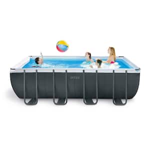 Ultra 18 ft. XTR Rectangular Metal Frame Swimming Pool Set w/Pump Filter