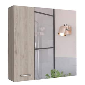 Anky 23.6 in. W x 23.6 in. H Rectangular MDF Medicine Cabinet with Mirror in Gray