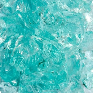 20 lbs. Recycled Fire Pit Fire Glass in Aqua