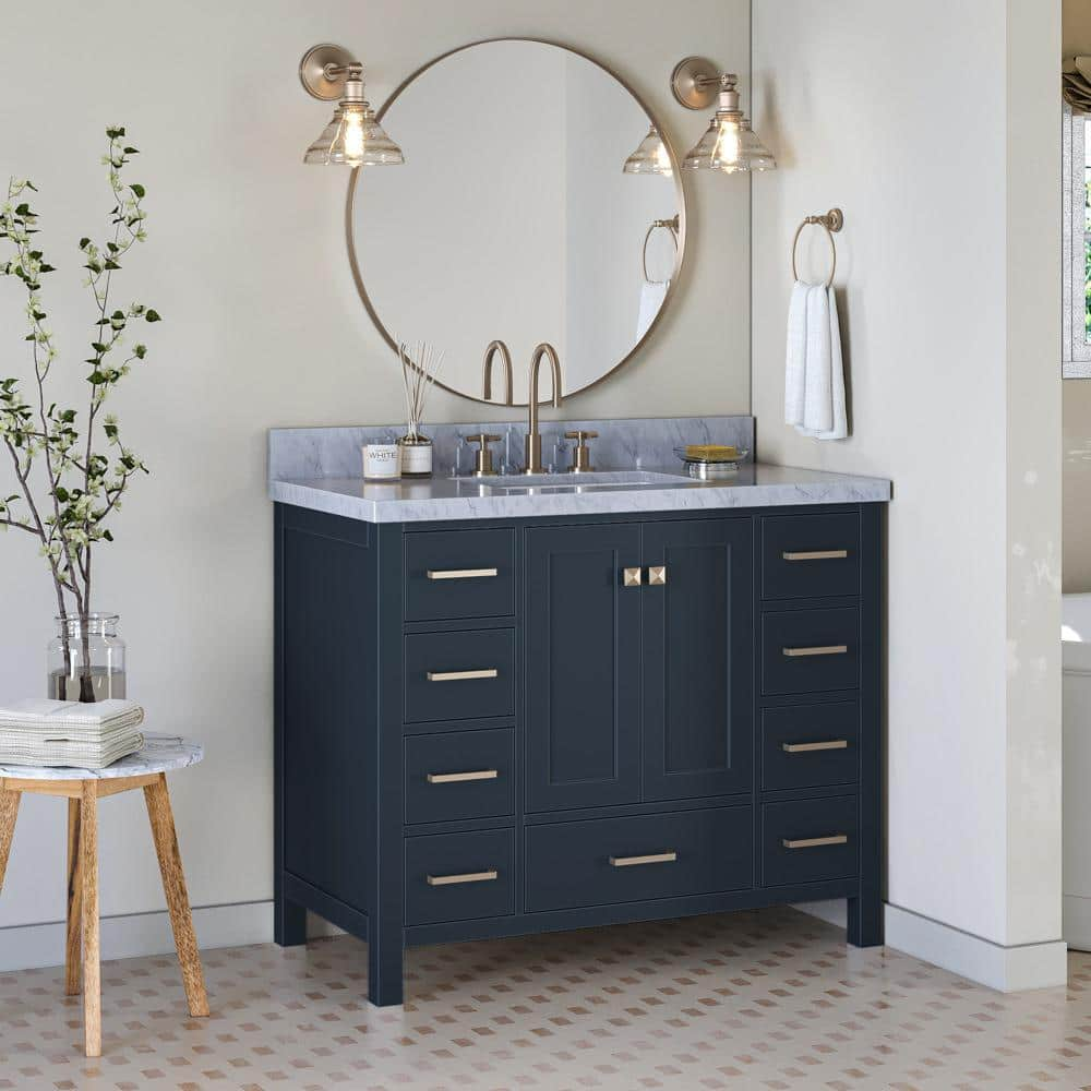 ARIEL Cambridge 43 In. W X 22 In. D X 36 In. H Vanity In Midnight Blue ...