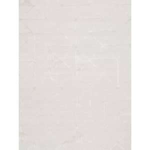 Edgy Ivory 10 ft. x 14 ft. Geometric Bamboo Silk and Wool Area Rug