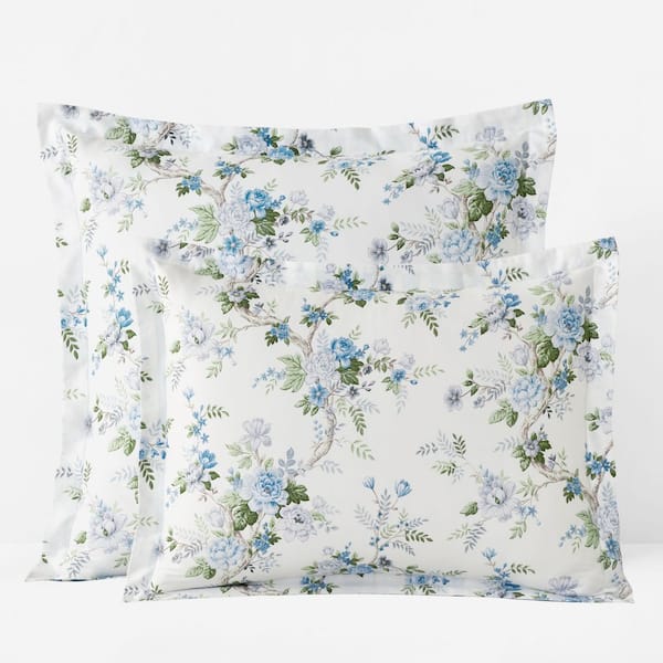 Legends Hotel Manor Floral Blue Sateen King Sham