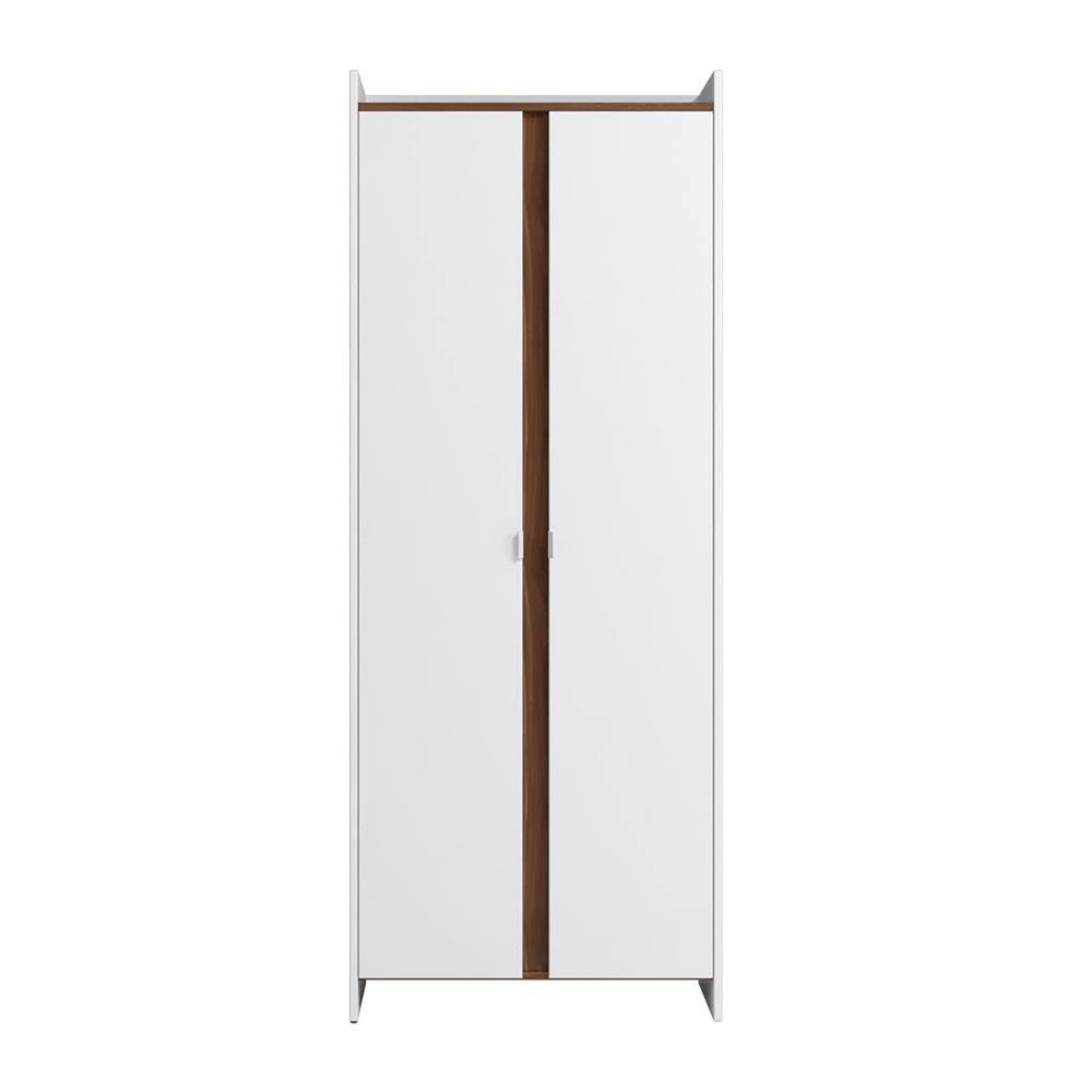 Ratzer White and Brown Mid-Century Modern Storage Cabinet