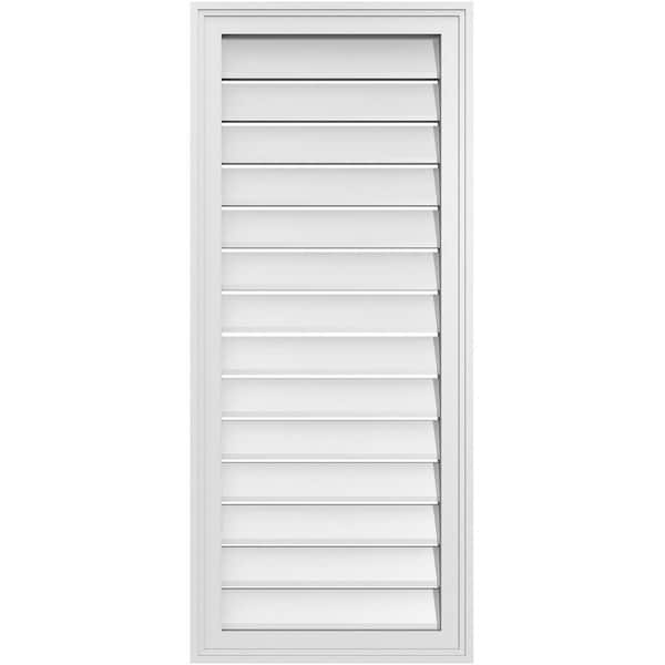 Ekena Millwork 18" x 42" Vertical Surface Mount PVC Gable Vent: Functional with Brickmould Frame